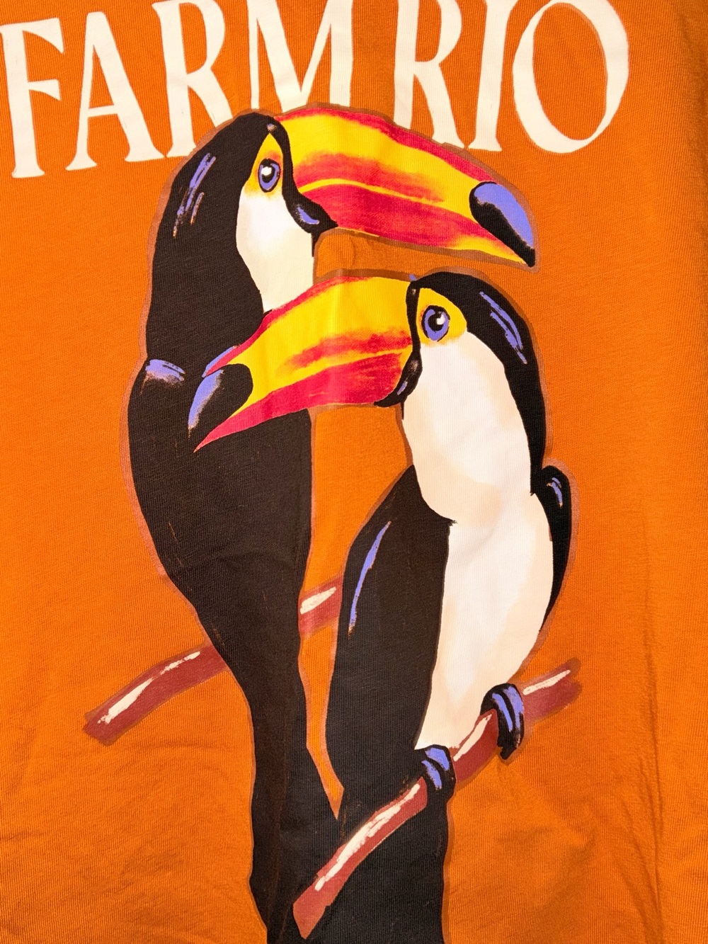 FARM RIO Orange Toucan Graphic Pet Bird T-Shirt - Picture 4 of 12